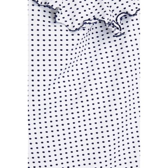 Eberjey Loreta Coastal Dot Ruffle One Piece Swimsuit M - Picture 3 of 9